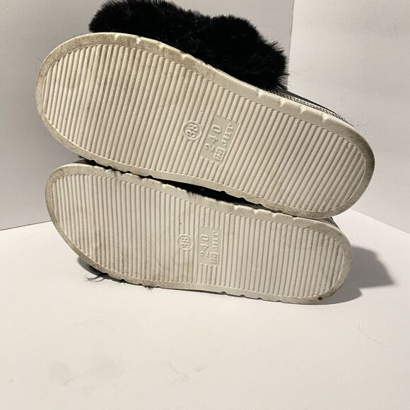 Azalea Wang Rhinestone Fur Slide Sandals Platform Size 7 Chic Glamorous Bling - Picture 9 of 13